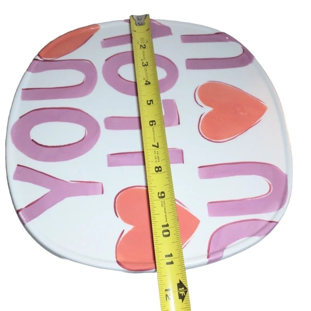 Home I Love You Valentines Day Cake Stand 11 inch Ceramic Heart Display Pedestal - Picture 9 of 10